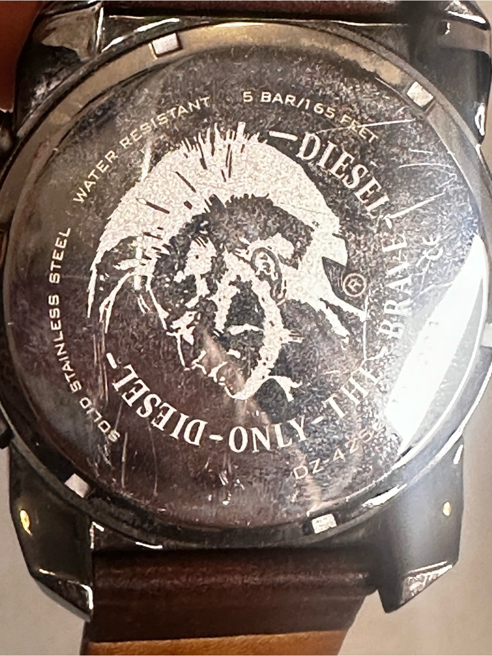 Diesel Men’s 5 Bar Chronograph Watch Black Leather Strap - Picture 5 of 5